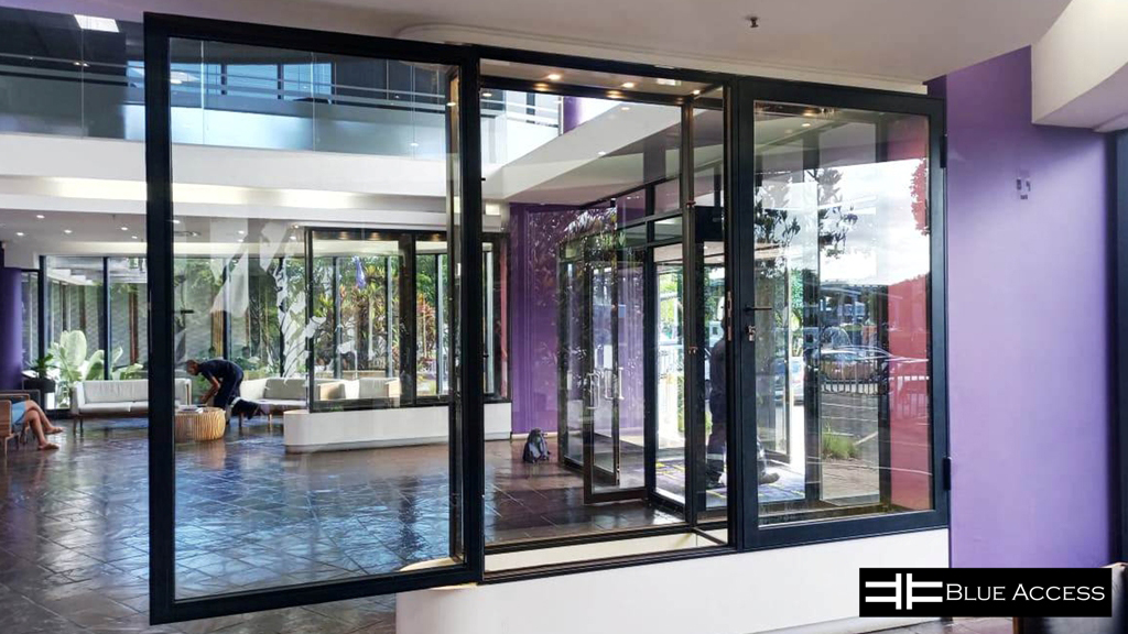 Large fully glazed steel doors, Durban, South Africa