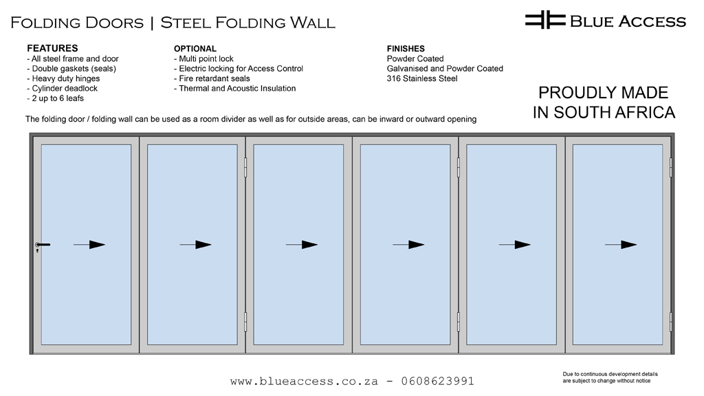 Steel Folding Doors, Steel Folding Walls, Folding Doors, Folding Walls, Durban, South Africa