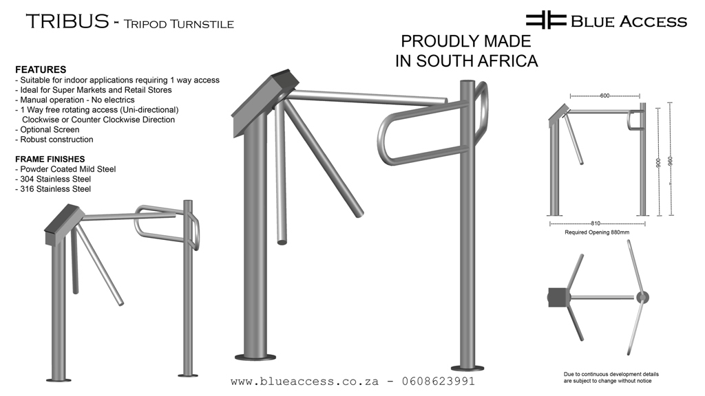 Tribus Tripod Turnstile, Supermarket Turnstile, Durban South Africa