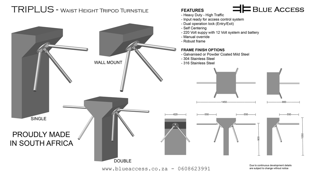 Triplus Waist Height Tripod Turnstile, Durban, South Africa